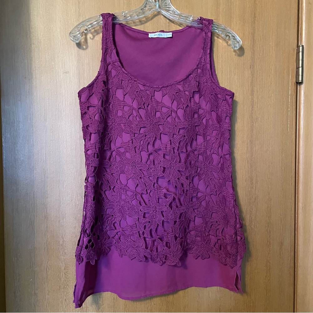 4/$20 | Ricki’s Magenta Lace Tank Top